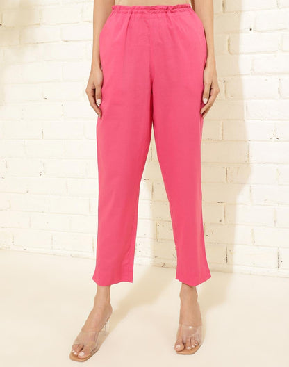 Fabindia WomenS Regular Casual Pants (2124217Pink_Pink