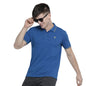 The Indian Garage Co Men Slim Fit Solid Polo Collar Tshirt Cobalt Blue