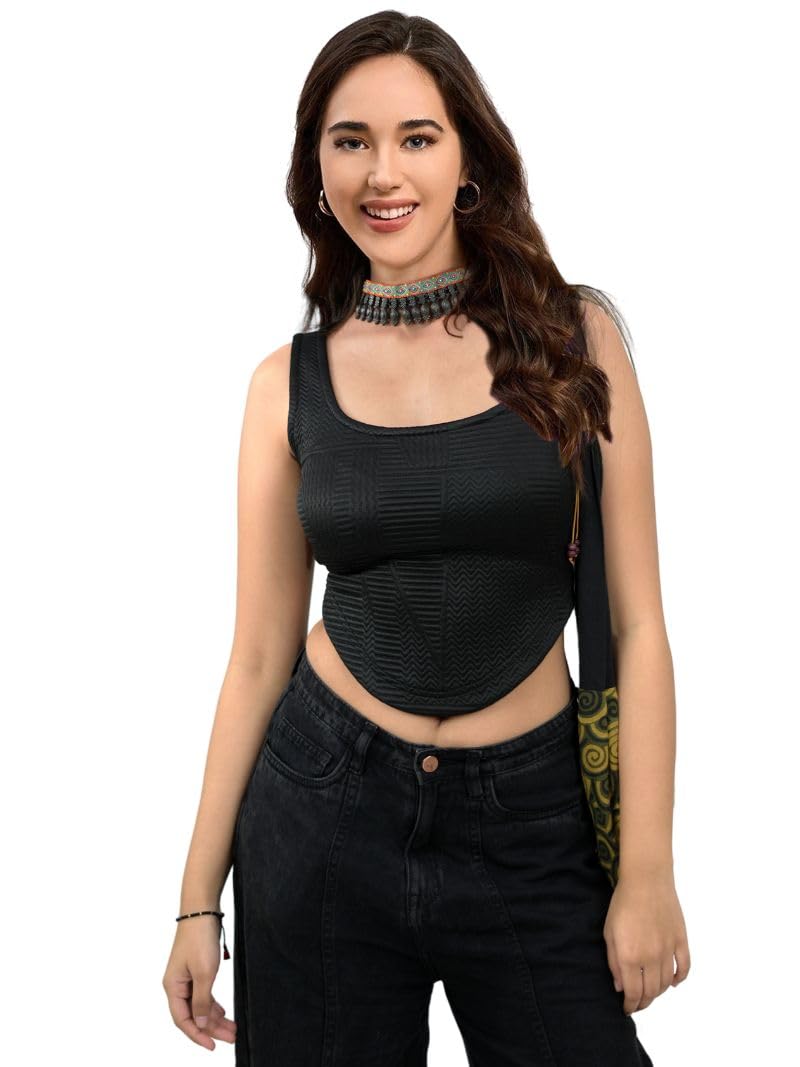 Greciilooks WomenS Solid Regular Fit Tops (Gl-W.Top-W2266_Black
