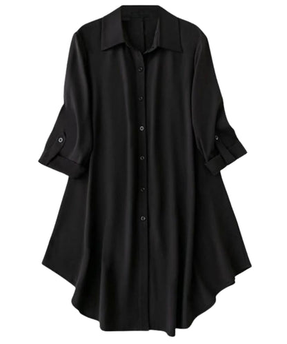 Leriya Fashion Western Dress || Rayon Solid Button Front Shirt Dress for Women || Roll Tab Sleeve & Collared Neck Flared Dress |