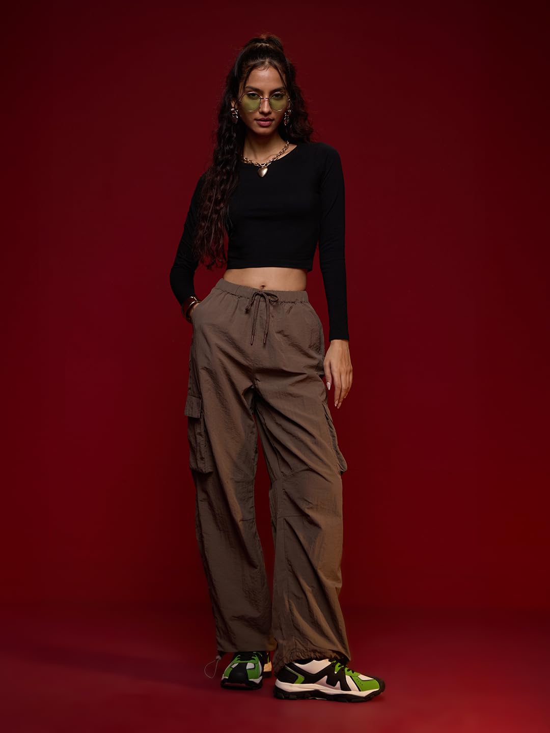 The Souled Store Solids: Black (Cropped Fit) Women Cropped Tops