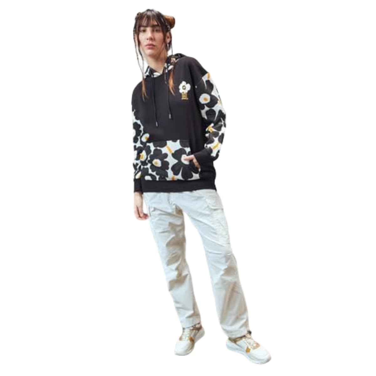Bewakoof Heavy Duty 1.0 Womens Graphic Printed Oversized Hoodies_601800_Black_2XL