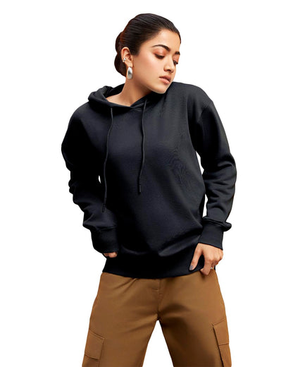 Bewakoof Heavy Duty 1.0 Womens Solid Oversized Fit Full Sleeve Fleece Hoodies