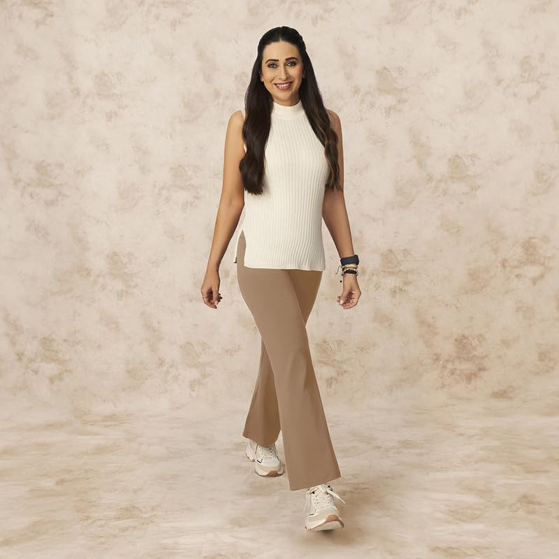 BlissClub Ultimate Flare Pants Lite for Women Above 55 ft Tall | High Waist Trousers and Formal Pants for Office wear | Comfort