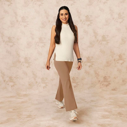BlissClub Ultimate Flare Pants Lite for Women Above 55 ft Tall | High Waist Trousers and Formal Pants for Office wear | Comfort