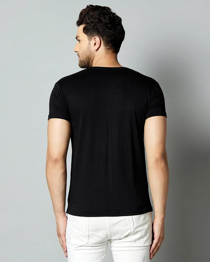 Noble Monk Men Regular Fit T-Shirt | Round Neck | Half Sleeve | Self Design | Casual T Shirt For Men