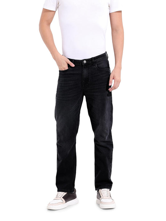 The Indian Garage Co Mens Slim Straight Fit Clean Look Mid-Rise Stretchable Jeans