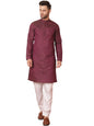 Jompers Mens Woven Design Silk Blended Kurta Pyjama Set