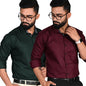 Tee Projekt Shirt for Men Cotton Solid Spread Collor & Long Sleeve with Fnacy Button Ideal for Office Event Party