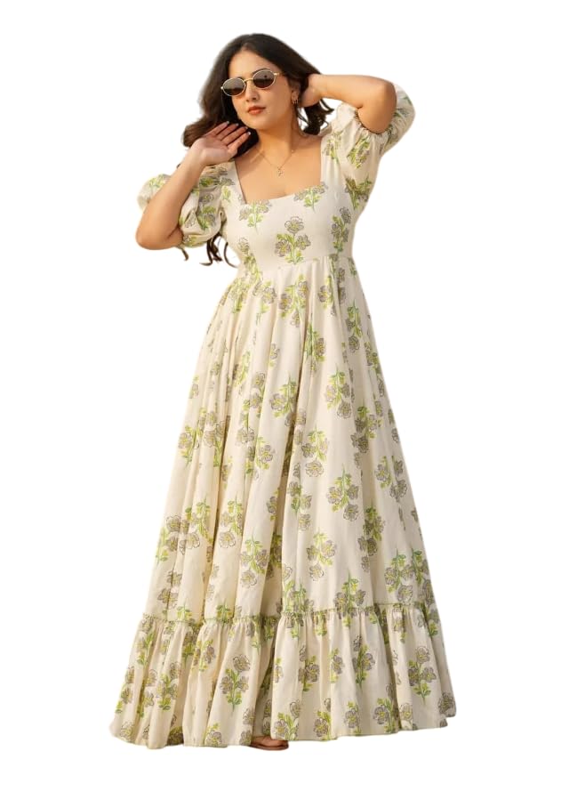 Wedani Rayon Dress for Women Green