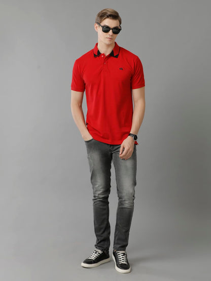 ADRO Premium Cotton Polo for Men (PN23-H-PLN-RD_Red)