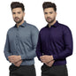 Pinkmint Mens Cotton Soild Full Sleeve Spread Collar Casual Combo Formal Shirt