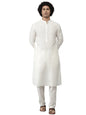 See Designs Men White Cotton Slik Straight Kurta With Pyjama