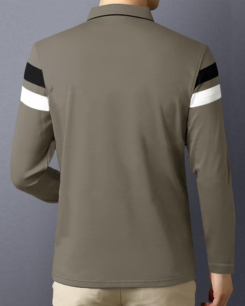 Noble Monk MenS Regular Fit Polo T Shirt |Full Sleeves |Collar Tshirts | Casual T-Shirt For Men