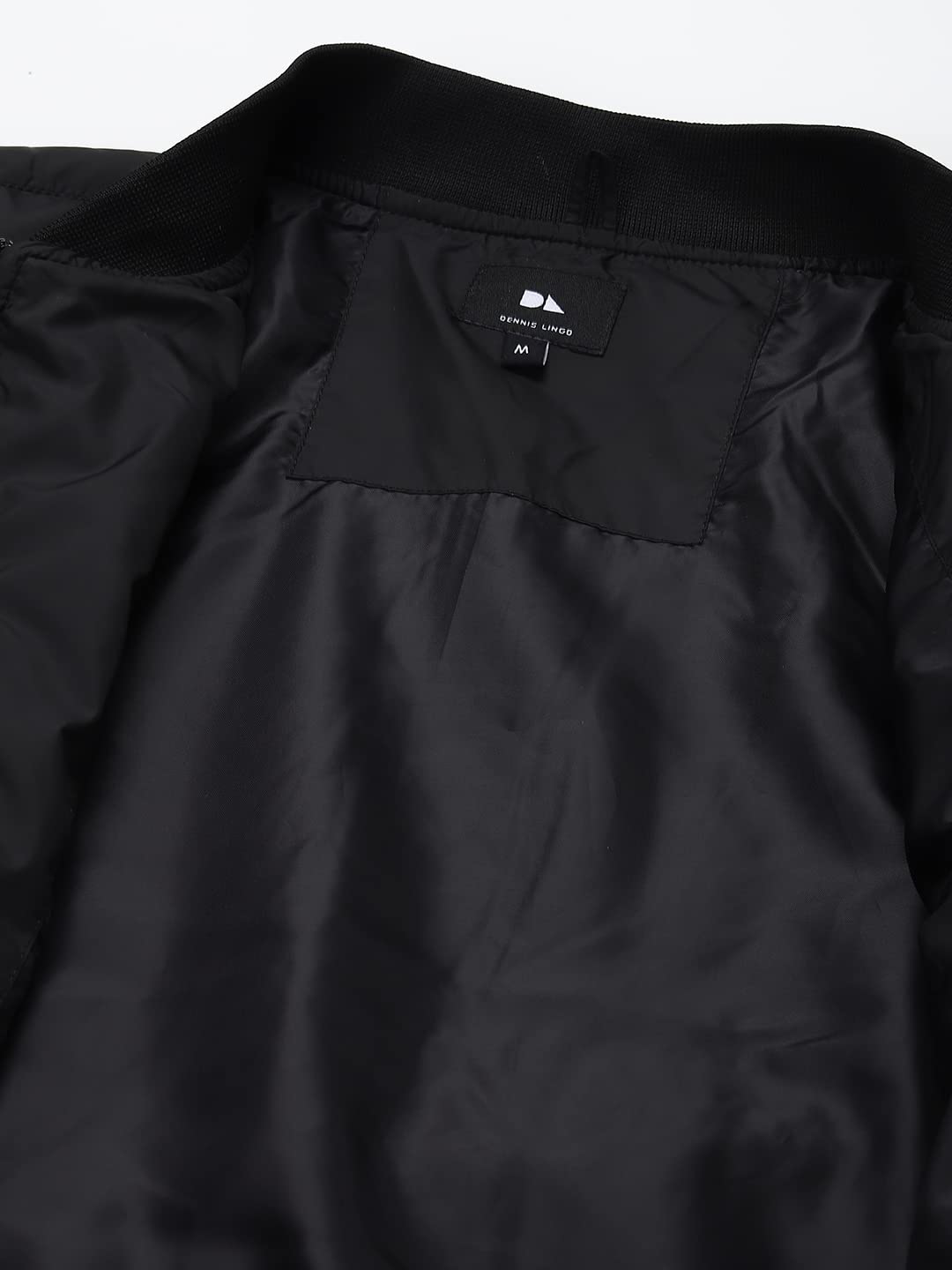 Dennis Lingo MenS Panelled Long-Sleeve Regular Fit Bomber Jacket - Waterproof, Lightweight, Casual Winterwear For Men (Black) (X