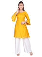 Aarika Girl's Cotton Kurti Palazzo Set (PL-A-13_Yellow-White_32)