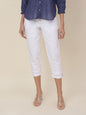 Fabindia Women Blend Front Zipper Casual Pant Linen_40 White