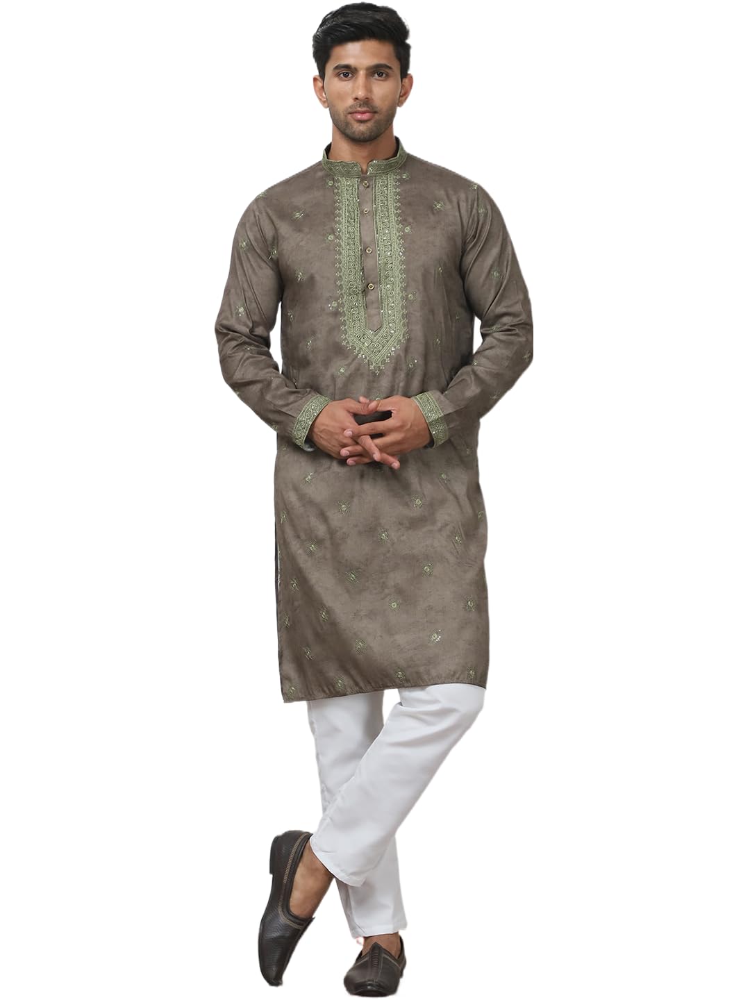 Jompers Mens Embroidered & Sequin Kurta Pyjama Set