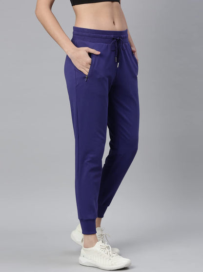 Enamor Athleisure Womens Slim Fit Mid Rise 7/8 Length Quick Dry Antimicrobial 4 Way Stretch Breathable Cotton French Terry Jogg