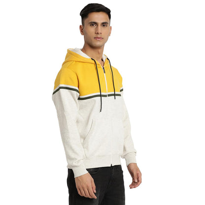 Turtle Men Poly Cotton Heather Grey Zipper Hooded Sweatshirt