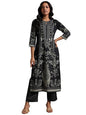 Libas Womens Printed Crepe Straight Kurta With Trousers