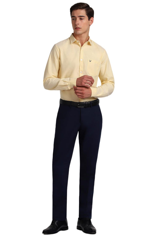 Allen Solly Men Slim Fit Solid Formal Cotton Full Sleeve Shirt