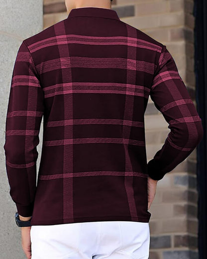 Noble Monk MenS Polo Neck Full Sleeves T-Shirt | Causal Tshirt For Men