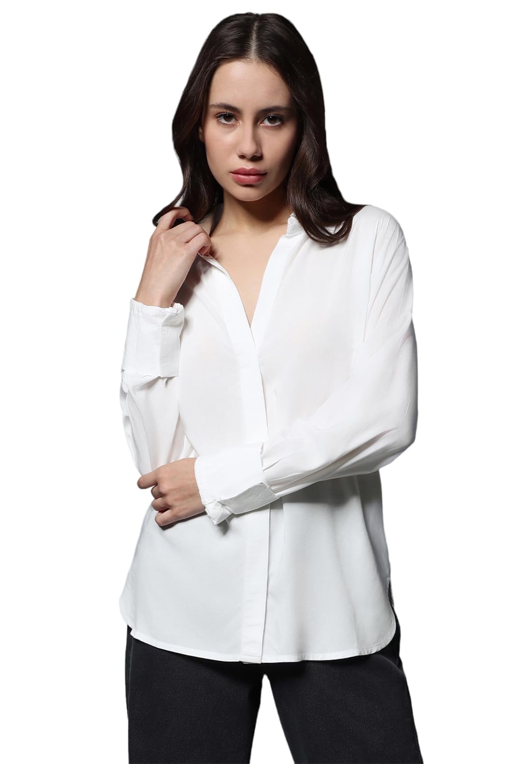 High Star WomenS Oversized Fit Shirt (Hswshw23504_Wh_White