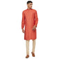 Fabindia Men Tussar Slim Fit Long Kurta Viscose_L Yellow