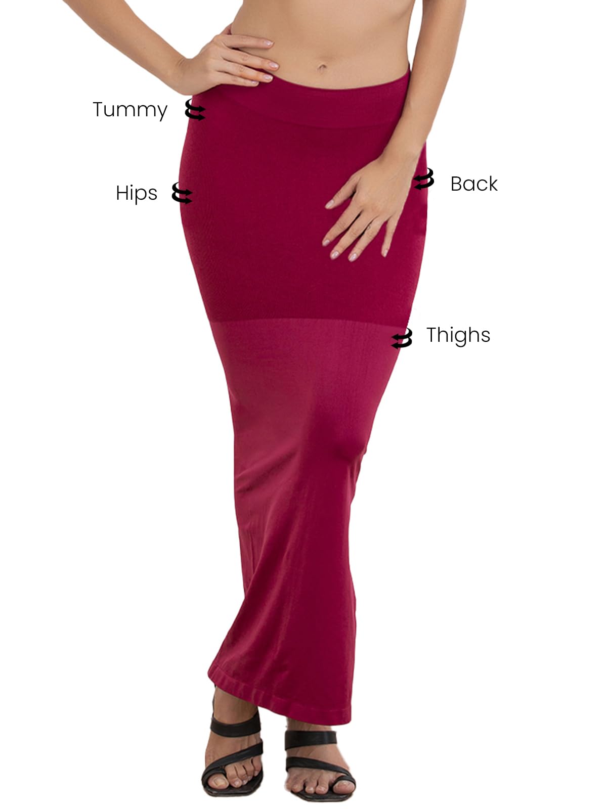 Clovia Women'S Petticoat Style Saree Shapewear With Side Slit (Sw0023P15)