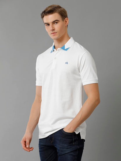 ADRO Premium Cotton Polo for Men (PN23-H-PLN-WH_White)