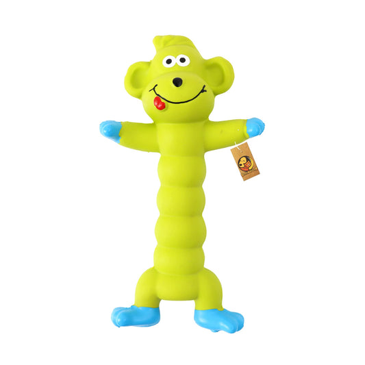 Foodie Puppies Interactive Latex Squeaky Chew Dog Toy - (Green Monkey, 20Cm) | Small To Medium Dogs & Puppies | Durable, Rubber,