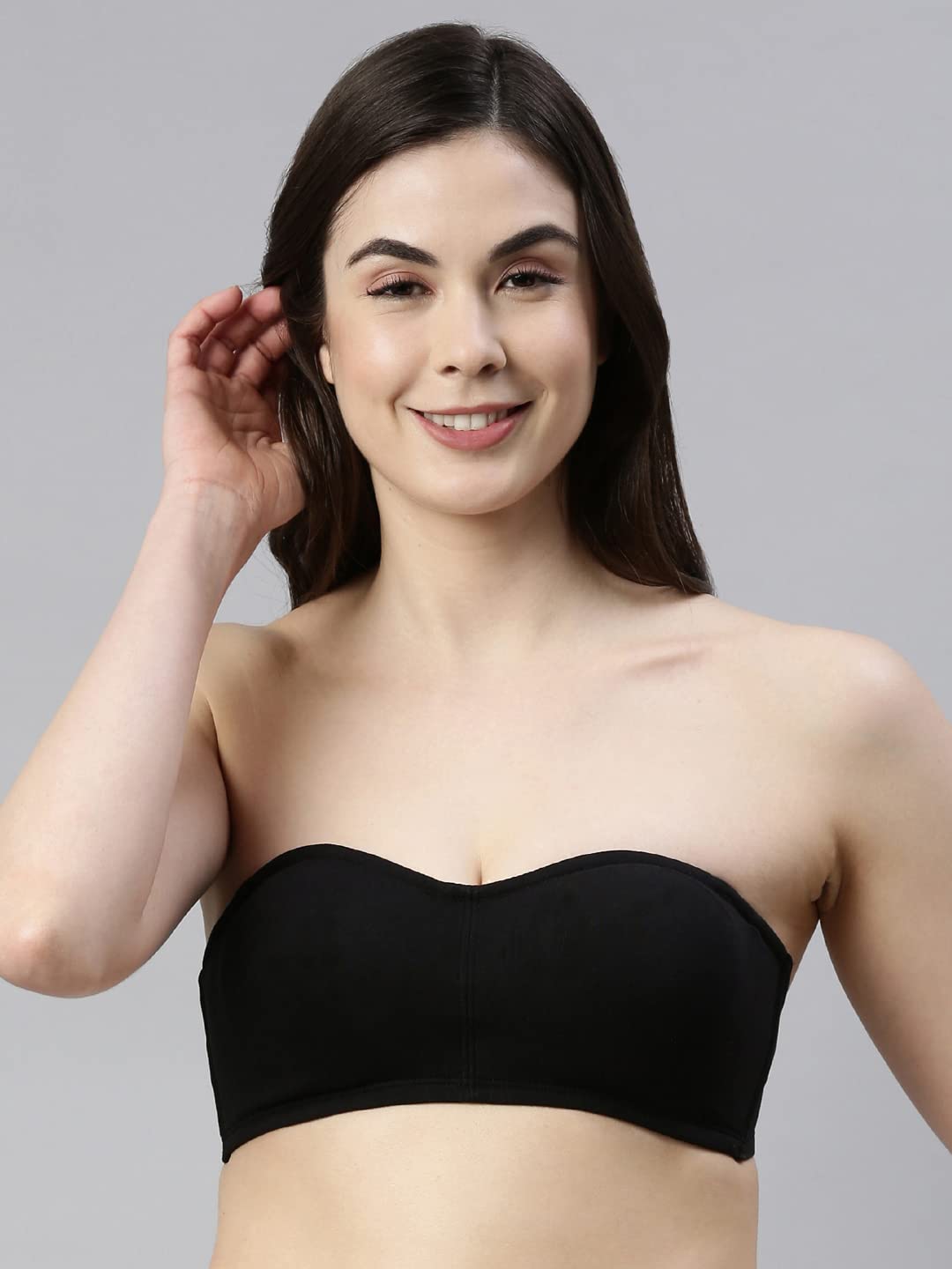 Enamor A019 Perfect Shaping Wirefree Cotton Strapless Bra Non-Padded & High Coverage