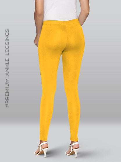 Premium Viscose Stretchable Ankle Length Leggings For Women Yellow