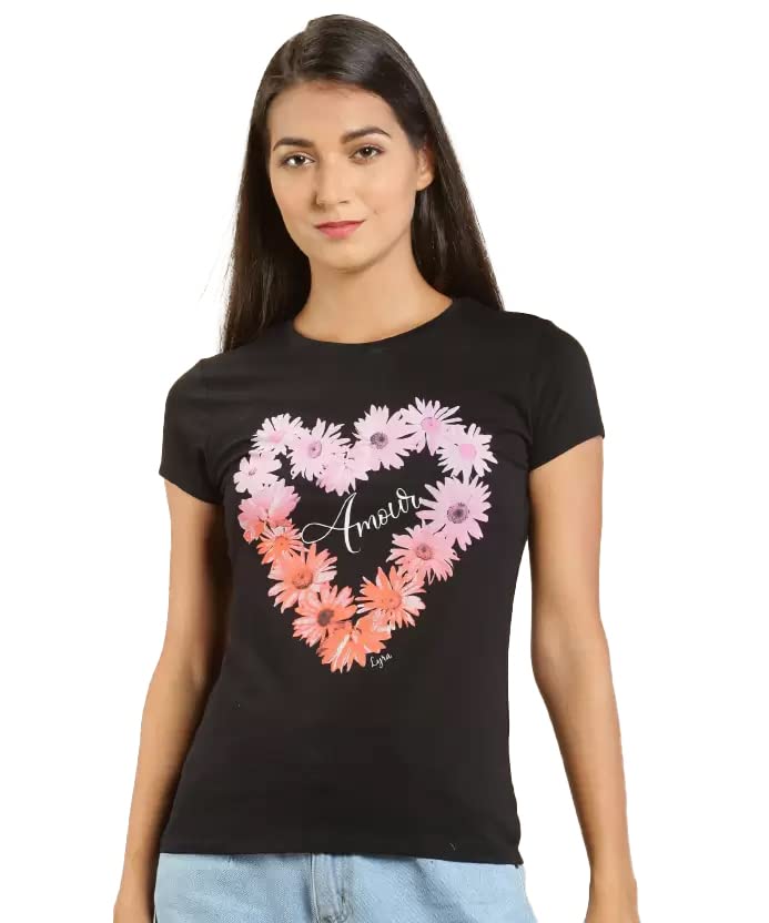 Lyra Pure Cotton Round Neck Printed T-Shirt For Women