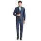Turtle Men Polyviscose Lycra Tailored Fit Blue Three Piece Party Suits