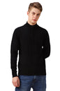 Dennis Lingo Men Black Solid Acrylic Slim Fit Full Sleeve Sweater