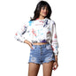 Leriya Fashion Western Tops For Women | Stretchy Lycra Tropical Print Hoodie Neck | Hoodies With Loose Fit Ladies Top | Ideal Fo