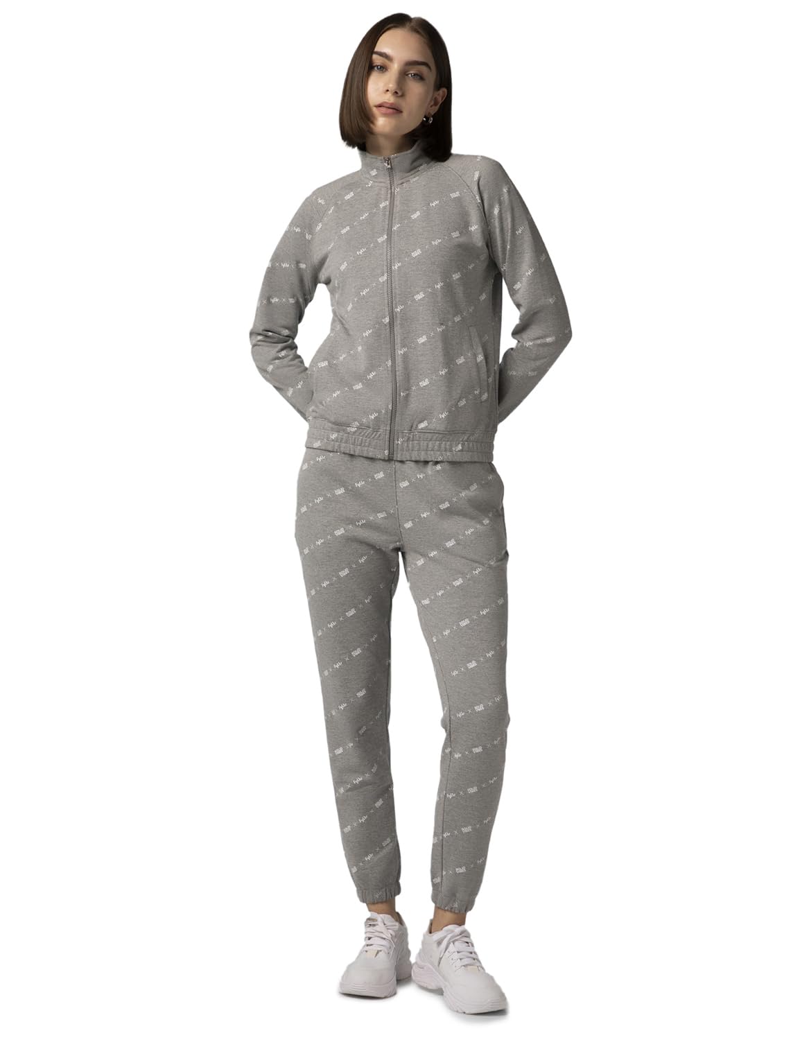FYLTR Womens Stand Collar Jacket & Jogger Co-ord Set - Full Zipper | Contrast Drawstring | Utility Pockets |Rib Hem & Cuff