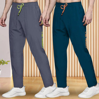 Pinkmint Track Pant for Men ll Soild Track Pant ll Stretchable Regular Fit ll Yoga Wear ll Active wear (Pack of 2)