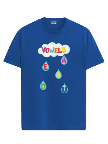 ADRO T Shirts for Boys & Girls || Vowels Learning Printed T-Shirt || Ages 3-14 || 100% Cotton Round Neck Tshirt for Boys & Girls