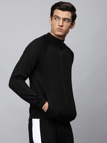 Dennis Lingo MenS Poly Cotton Sweatshirt - Front Open Zipper, High Neck, Full Sleeves, Regular Fit, Casual Winter Wear For Men