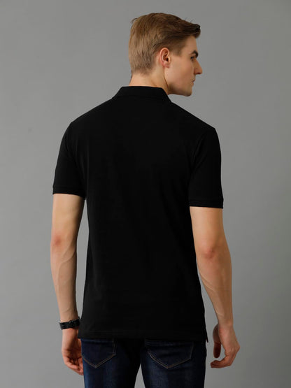 ADRO Premium Cotton Polo for Men (PN23-H-PLN-BL_Black)