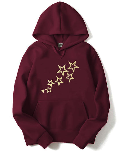 ADRO Men's Cotton Neck Hooded Sweatshirt (H20-GL-STA-MR_Maroon)