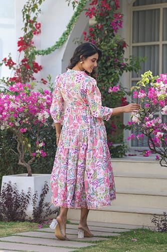 Greciilooks WomenS Rayon Casual Knee-Length Western Dress Pink
