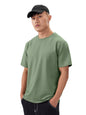 The Souled Store Solids: Mossy Green Men and Boys Short Sleeves Round Neck Regular Fit Cotton Blend T-Shirts