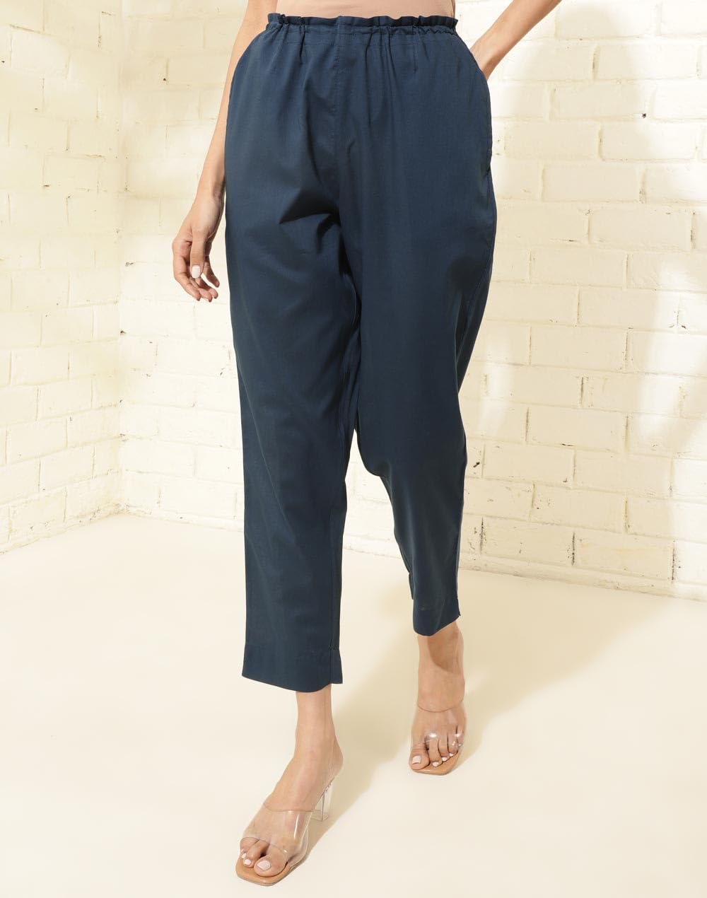 Fabindia WomenS Regular Casual Pants (2124217Indigo_Indigo