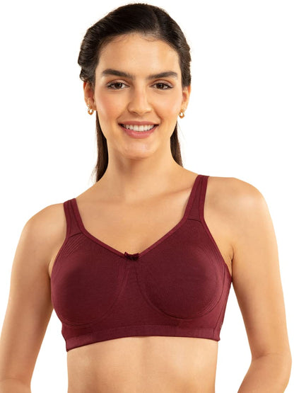 NYKD Encircled with Love Everyday Cotton Bra for Women Non Padded, Wirefree, Full Coverage - Side Support Shaper - Bra, NYB169,