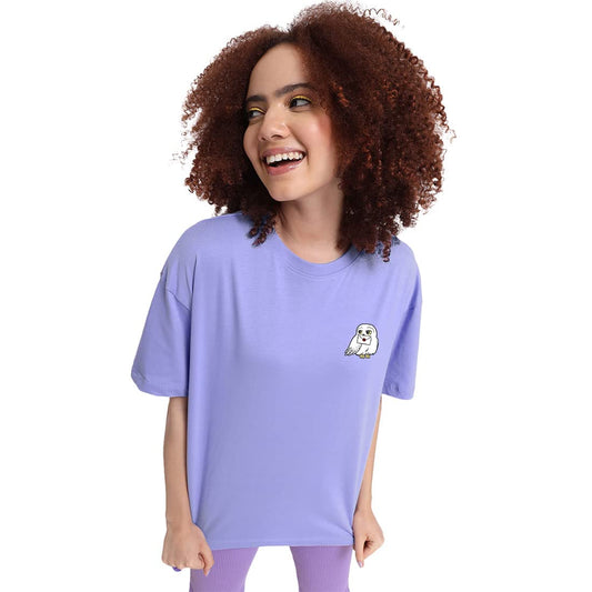 Bewakoof X Official Harry Potter Merchandise Womens Hogwarts Letter Graphic Printed 100% Cotton T-Shirt - Oversized Fit, Round 