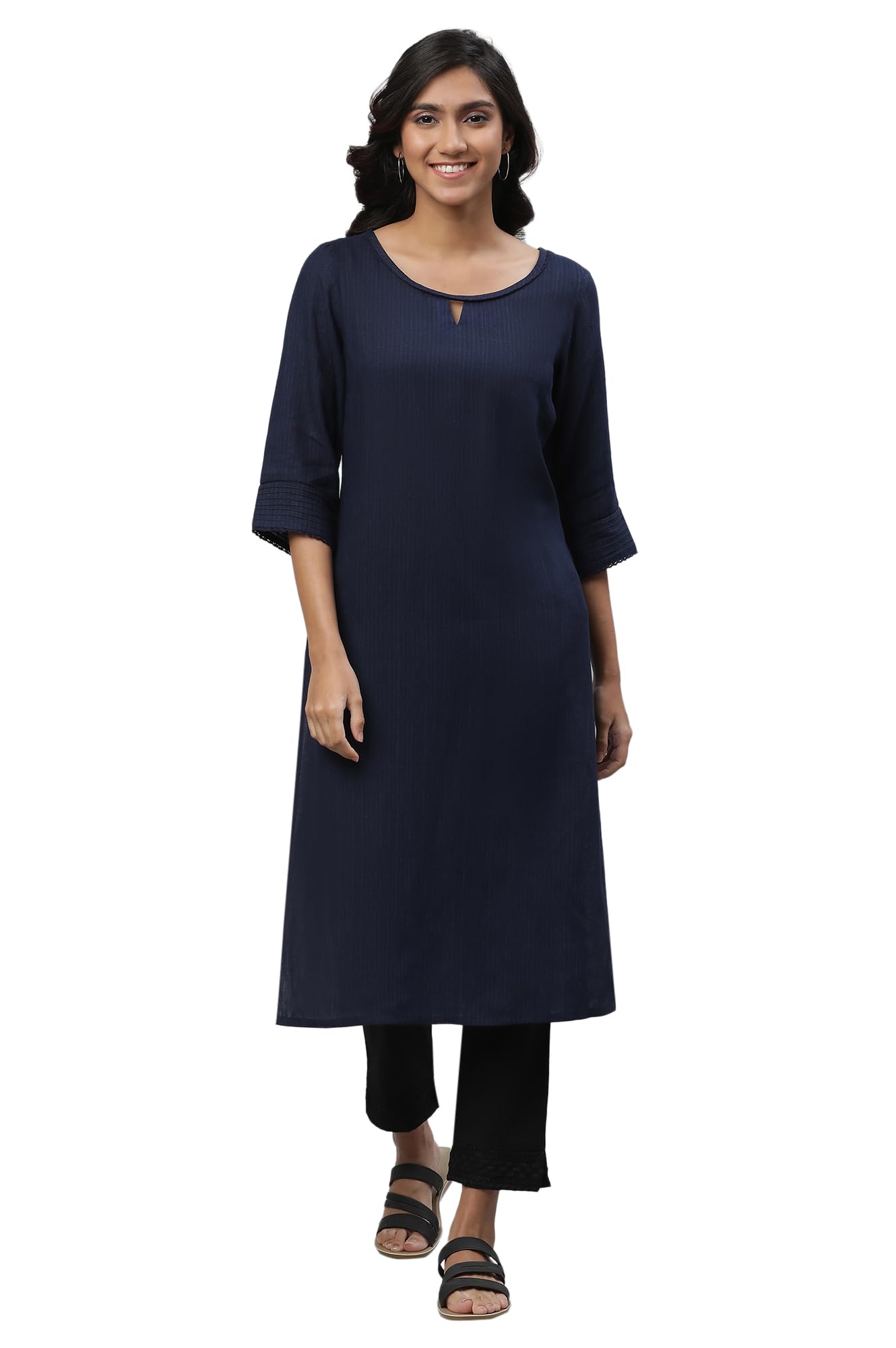 Aurelia Women Kurta 23AUA12231-703476-Blue-XS Dark Navy
